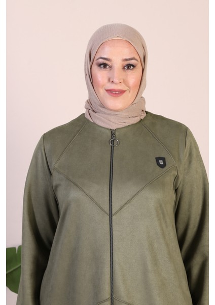 Kadin Buyuk Beden Tesettur Süet Pardesü Tam Boy Baklava Desenli Uzun Tesettur Süet Pardesu fiyatları