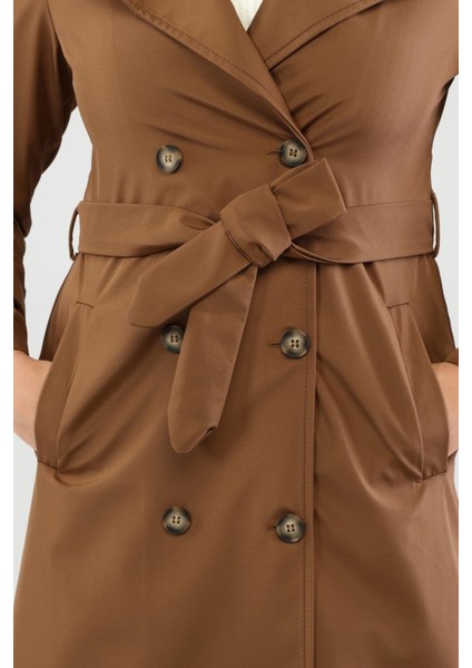 Kadın Büyük Beden Kemerli Uzun Trençkot fiyatları