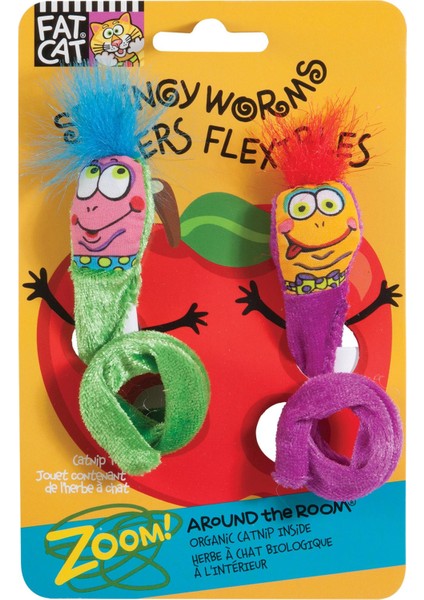 Springy Worms Kedi Otlu 2'li Peluş Kedi Oyuncağı