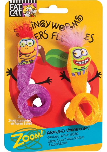 Springy Worms Kedi Otlu 2'li Peluş Kedi Oyuncağı