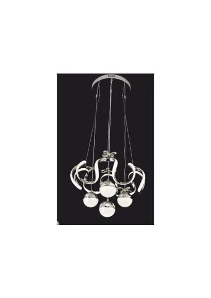 Crystal Palace LED Avize - Ledli Avize - 4lü Taşlı Sarkıt Avize - Salon Avizesi - Ledli Lamba - 50*100CM