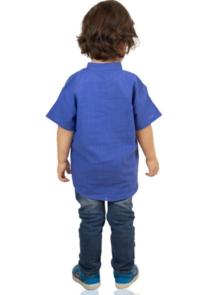 Kısa Kol Bodrum Erkek Çocuk T-Shirt Saks