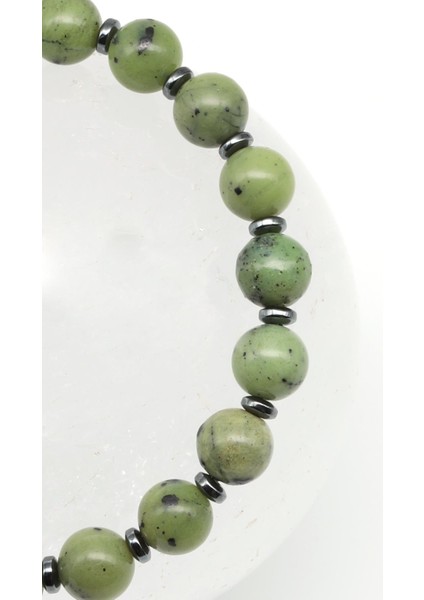 Kanada Yeşim Doğal Taş Makrome Örme Bileklik fiyatları