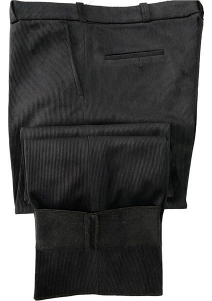 Classic Regular Erkek Kadife Pantolon Büyük Beden Polarlı Kışlık Kalın Klasik Rahat Kalıp Baba Kadife