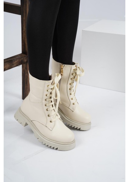 Deri Bej Kadın Postal Bot 212127201