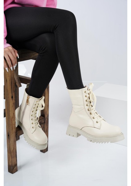 Deri Bej Kadın Postal Bot 212127201 fiyatları