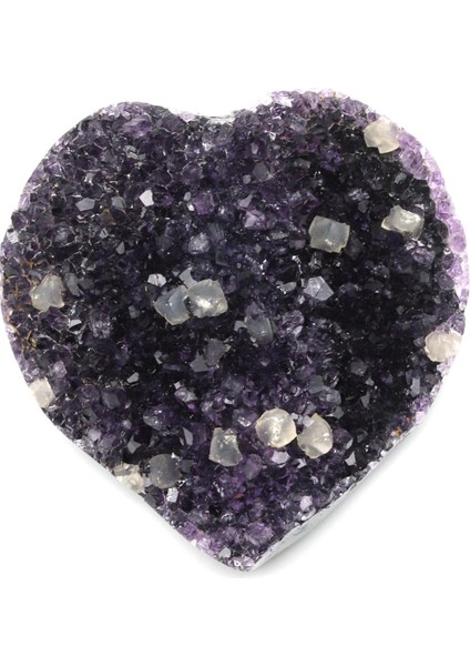 Ametist Doğal Taş Kalp Model Parça