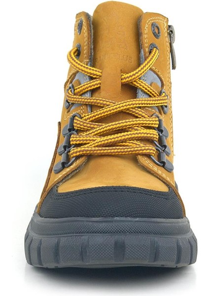 Deri Sarı Fermuarlı Erkek Çocuk Bot modelleri