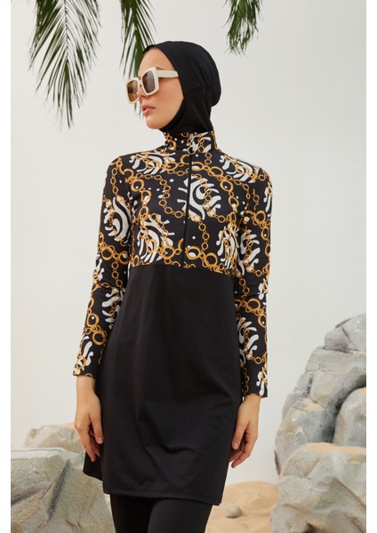 Likralı Tam Kapalı Tesettür Mayo Deniz Mayosu T2123-24 fiyatları