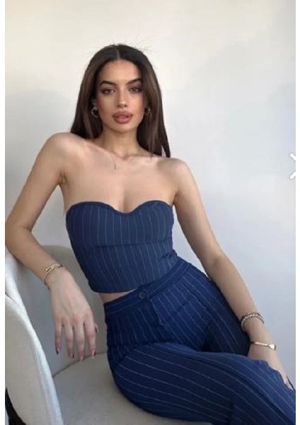 Kadın Bol Paça Çizgi Çımalı Pantolon fiyatları