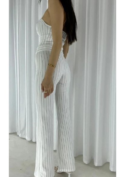 Kadın Bol Paça Çizgi Çımalı Pantolon fiyatları