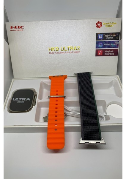 Hk9 Ultra 2 Akıllı Saat 49MM Ekran 2 Kordonlu