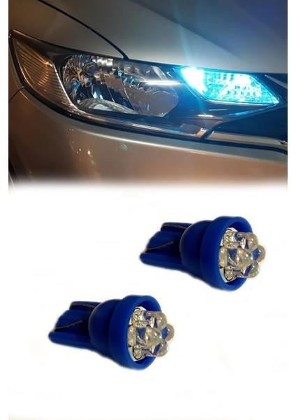 T10 Park LED Park Ampulü Mavi Işık Plaka Ampul 4 LED