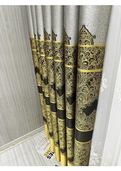 Nivemeshome Gönen Gri-Gold 671539 1/3 Sık Pileli Fon Perde Apm fiyatları