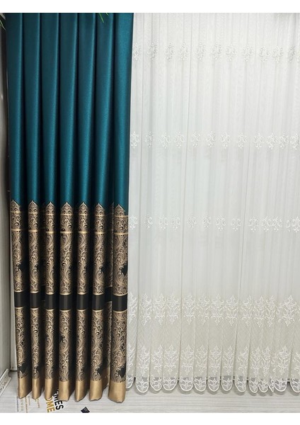 Nivemeshome Gönen Zümrüt Yeşili 671539 1/3 Sık Pileli Fon Perde Apm fırsatları