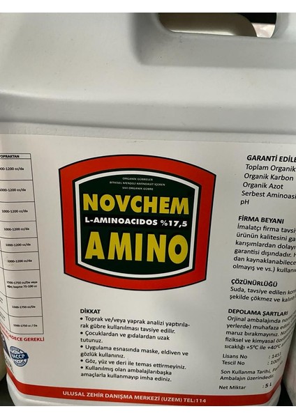 Novchem Amıno 5 Lt Amınoasitli Yaprak Gübresi