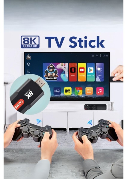 5g Uyumlu 8k 30FPS Ultra Hd Android Tv + Game Stick +1000 Games Gamebox modelleri