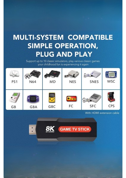 5g Uyumlu 8k 30FPS Ultra Hd Android Tv + Game Stick +1000 Games Gamebox fırsatları