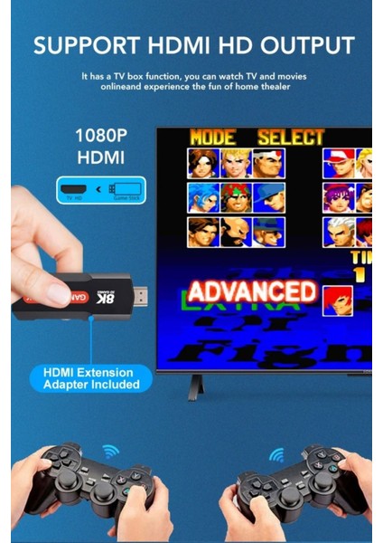 5g Uyumlu 8k 30FPS Ultra Hd Android Tv + Game Stick +1000 Games Gamebox indirimleri
