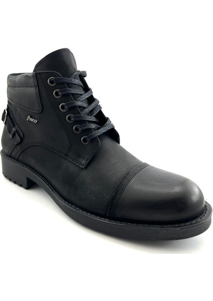 9536 Hakiki Deri Günlük Erkek Bot-Siyah