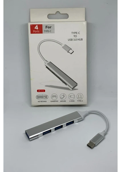 All 4 In 1 Type-C To USB 3.0 Hub Adaptör Çevirici Dönüştürücü Çoğaltıcı