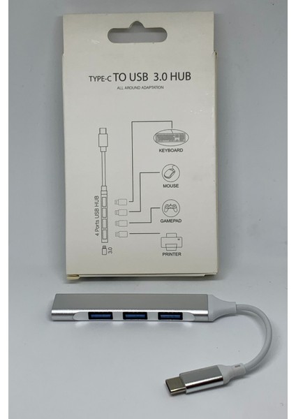 All 4 In 1 Type-C To USB 3.0 Hub Adaptör Çevirici Dönüştürücü Çoğaltıcı