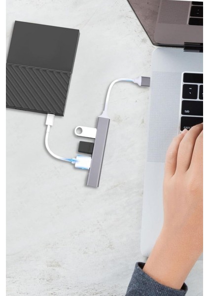 All 4 In 1 Notebook To USB 3.0 Hub Adaptör Çevirici Dönüştürücü Çoğaltıcı