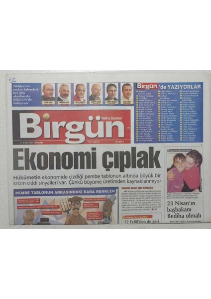 Birgün Gazetesi 21 Nisan 2004 - Ekonomi Çıplak GZ53033