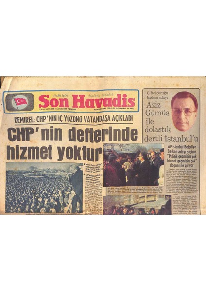 Son Havadis Gazetesi 8 Aralık 1977-NATODA Üçüncü Aşama,dışişleri Bakanları Toplanıyor-Türkan Şoray Hayatını Anlattı-Filiz Akın Dedikoduları Yalanladı GZ132669