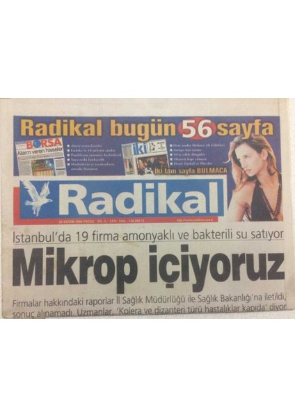 Radikal Gazetesi 26 Kasım 2000 - Mikrop Içiyoruz GZ47168