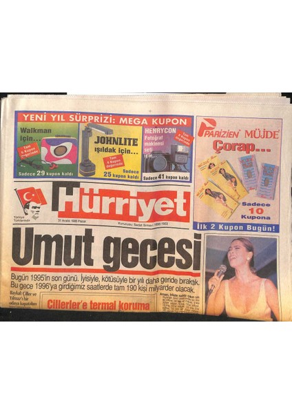 Hürriyet Gazetesi 31 Aralık 1995 - Hasan Arat Yılın Işadamı - Fantomun Düşmesine Yunanlılar Neden Oldu GZ132964