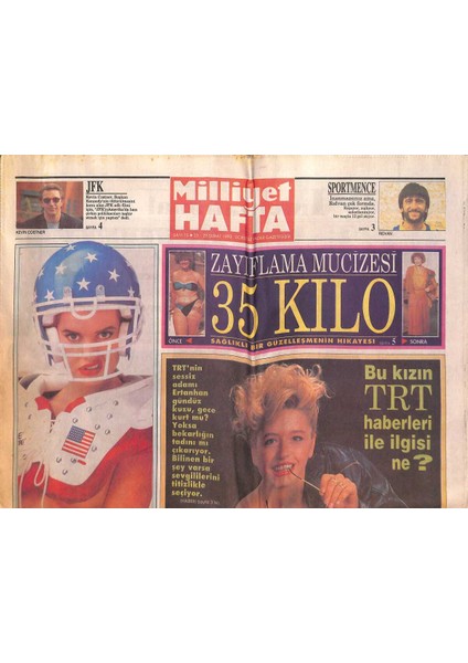 Milliyet Gazetesi Hafta Eki 29 Şubat 1992 - Tarık Akan Ile Kemal Sunal 15 Yıldır Dost GZ132915