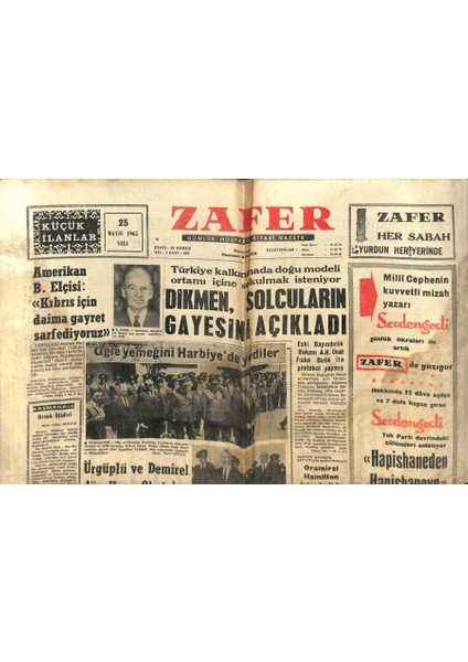 Zafer Gazetesi - 25 Mayıs 1965 - 500 Kilo Kaçak Kahve Ele Geçti Gz110445