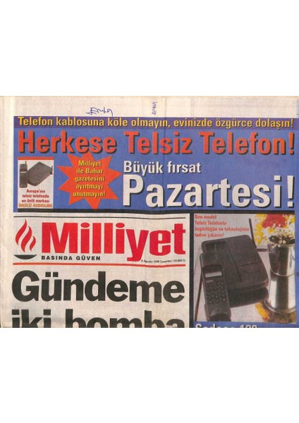 Milliyet Gazetesi 8 Ağustos 1998 - Monica Skandalına Kilitlenen Abd , Afrikadaki Patlamalarla Sarsıldı 80 Ölü 1100 Yaralı Gz96846
