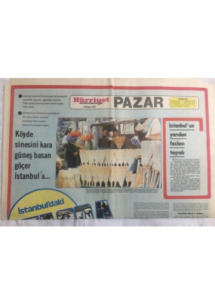 Hürriyet Pazar Eki 18 Nisan 1976 - 10 Derste Fotoğrafçılık, Istanbuldaki Taşra - Gz19972