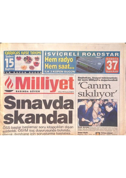 Milliyet Gazetesi 8 Nisan 1996 - Kırgızistana Türk Eğitimi - Fenerbahçe Ayağa Kalktı GZ132828