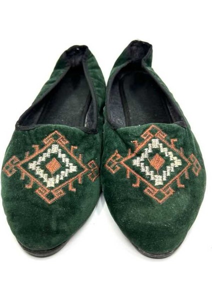 1950 Ermeni Usta Işi Kadife Harika Tasarım Nostaljik Ayakkabı BAK30