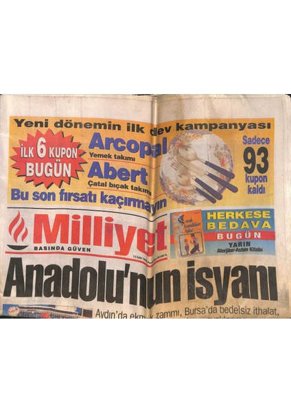Milliyet Gazetesi 12 Eylül 1996 - Akşener Için Suç Duyurusu - Apodan Iki Iddia GZ132543