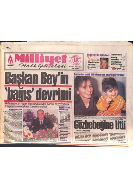 Milliyet Halk Gazetesi 15 Şubat 1993 - Özalın Kuşatma Seferi - Galatasarayda Işlem Tamam GZ132569