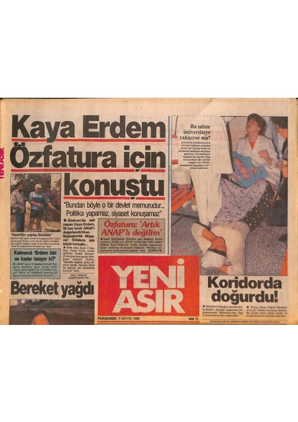 Yeni Asır Gazetesi 4 Mayıs 1989 - Galatasaray Karşısında 3-0 Geriye Düşen Fener Ikinci Yarıda Fırtına Gibi Esti 3-4 - Üniversite Hastanesinde Skandal GZ132198