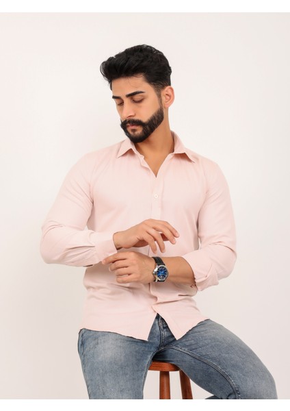 Collection BEJ KAVUNİÇİ PAMUKLU SLİM FİT DÖRT MEVSİM HEDİYE KUTULU UZUN KOLLU KLASİK ERKEK GÖMLEK