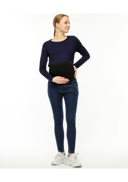 Bilekte Dar Paça Hamile Kot Pantolon