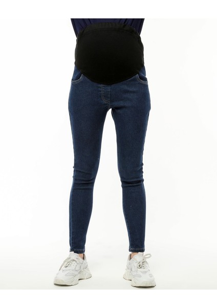 Bilekte Dar Paça Hamile Kot Pantolon