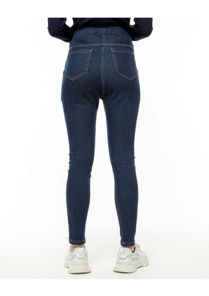 Bilekte Dar Paça Hamile Kot Pantolon