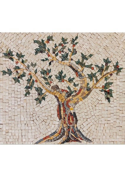 Ibla Mozaık Ağaç Mermer Tablosu