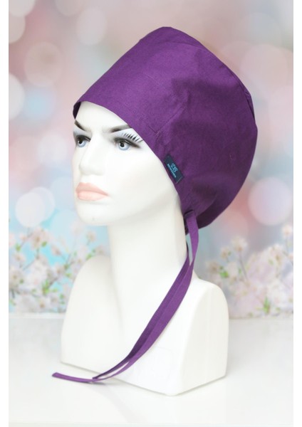 Standart Beden Patlıcan Moru Tek Renk Cerrahi Bone Doktor Hemşire Sağlıkçı Hastane Aşçı Bonesi