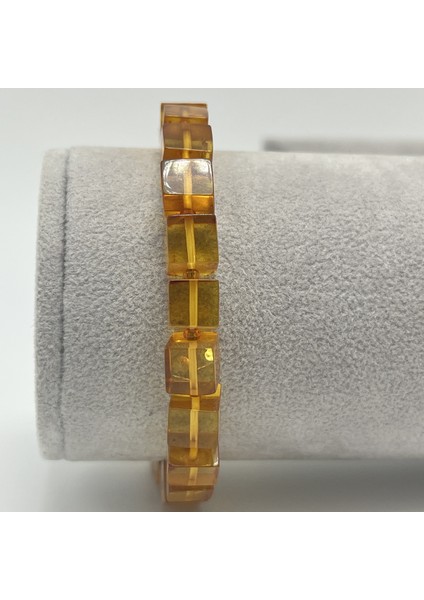 Kehribar Bileklik Küp Kesim Elastik Misinalı modelleri