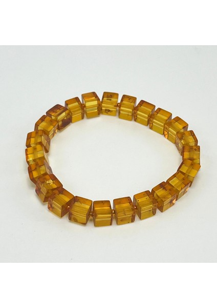 Kehribar Bileklik Küp Kesim Elastik Misinalı fırsatları