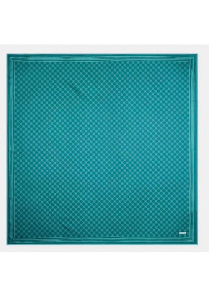 Monogram Tivil Ipek Eşarp 30008898-ZÜMRÜT Yeşili