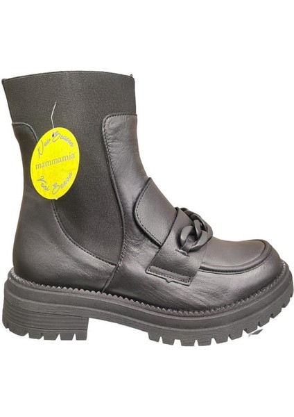 5285 Topuklu Tokalı Deri Maskülen Kadın Bot